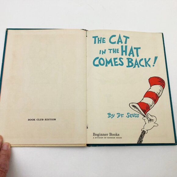 The Cat In The Hat Comes Back Dr Seuss 1958 Book Club 1st Print Edition HC - Picture 7 of 11